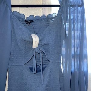 blue mermaid like dress